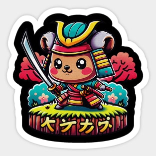 Kawaii Samurai Animal Quokka with Katana Cute Japanese Sticker